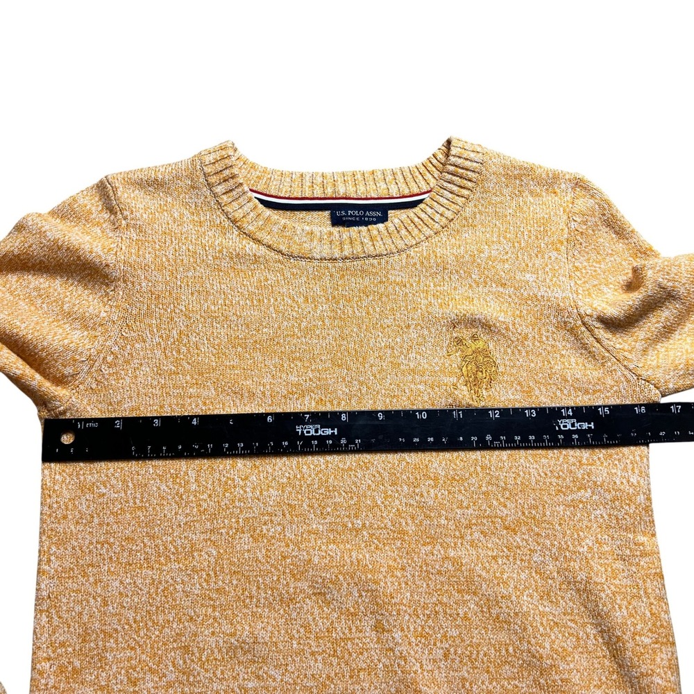 US Polo Assn Womens XS Orange Marled Crewneck Sweater Long Sleeve Pullover Logo - Picture 5 of 11